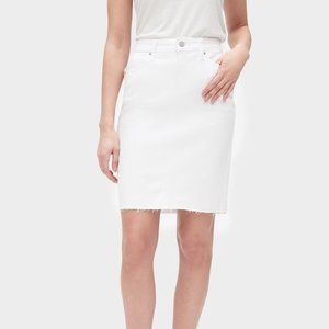 White Raw Hem Denim Pencil Skirt - NEVER WORN